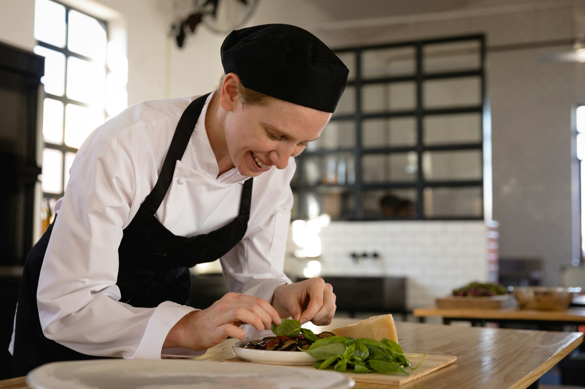 Chef preparing a salad